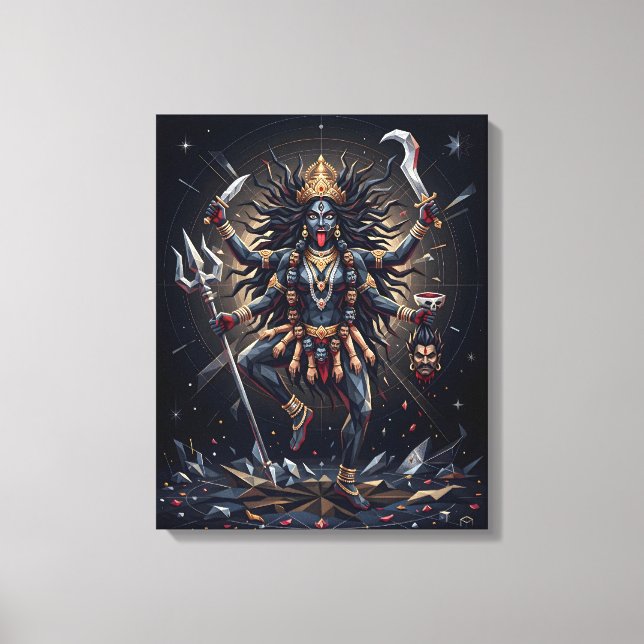 Toile d'art géométrique Maa Kali (Recto)