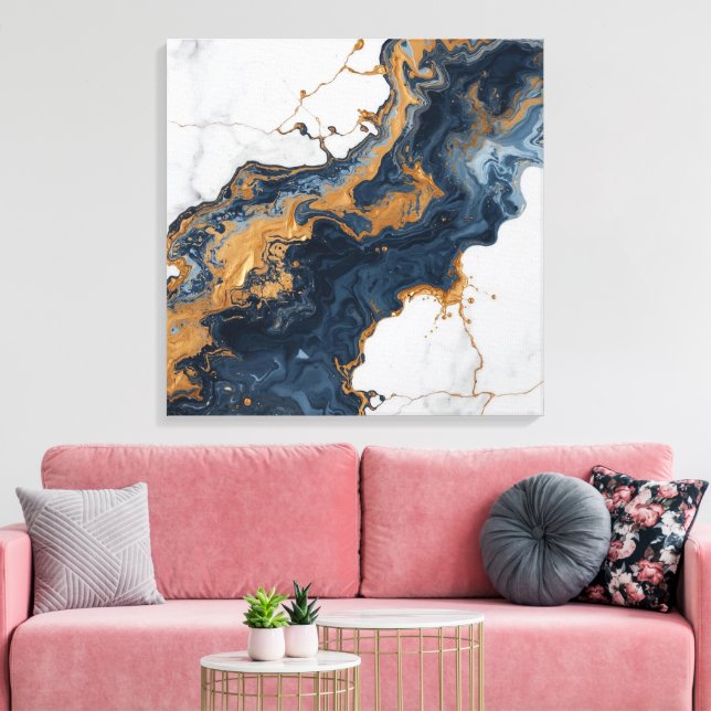 Toile d'art mural abstrait – Minimaliste moderne (Insitu(Salon))