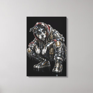 Toile d'art mural Chien Disco – Mosaïque moderne d