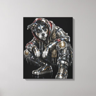 Toile d'art mural Chien Disco – Mosaïque moderne d