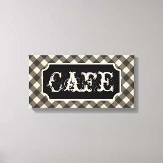 Toile d'art mural de panneau de café vintage noir