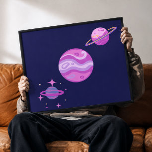 Toile d'art mural de planètes fantaisistes Rêves c