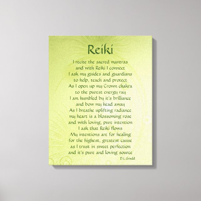 Toile d'art poème Reiki (Recto)