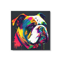 Toile d'art pop-dog anglais pour Bulldog