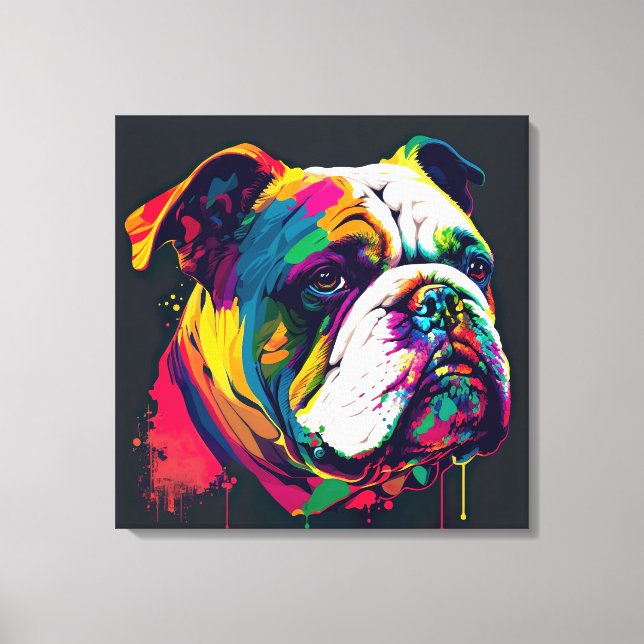 Toile d'art pop-dog anglais pour Bulldog (Recto)