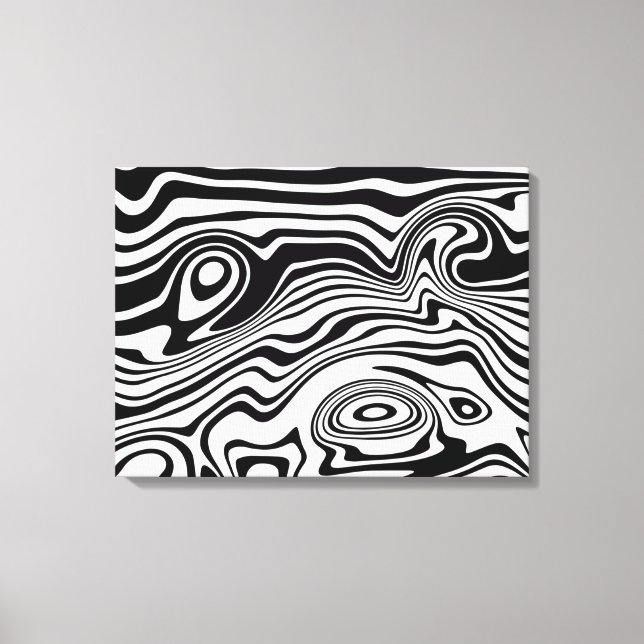 Toile d'art rayé noir et blanc (Recto)
