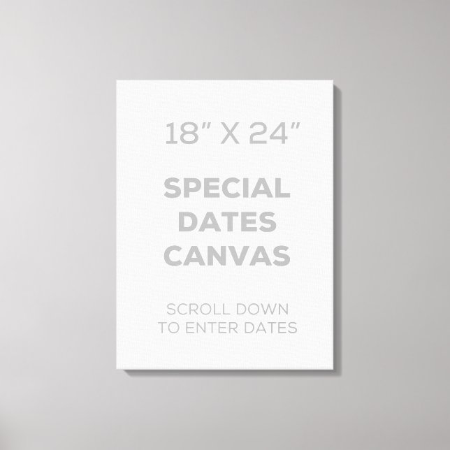 Toile Dates Spéciales 18" x 24" (Recto)
