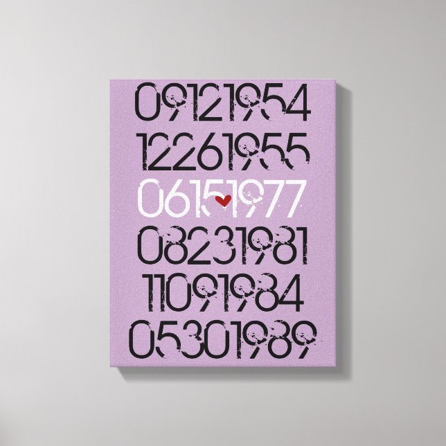 Toile Dates spéciales désorganisées (Recto)