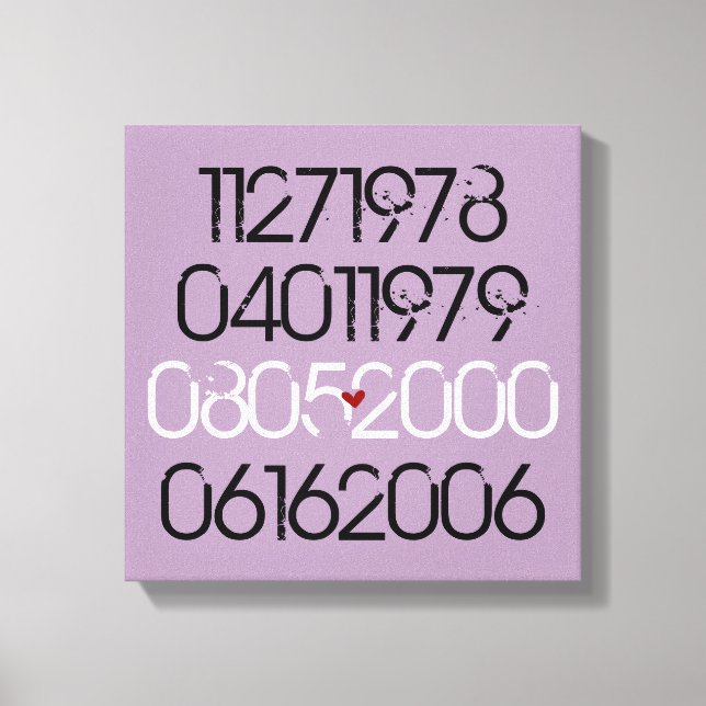 Toile Dates spéciales désorganisées (Recto)