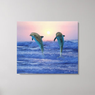 Toile Dauphin de Bottlenose au lever de soleil