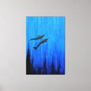 Toile Dauphins en surface