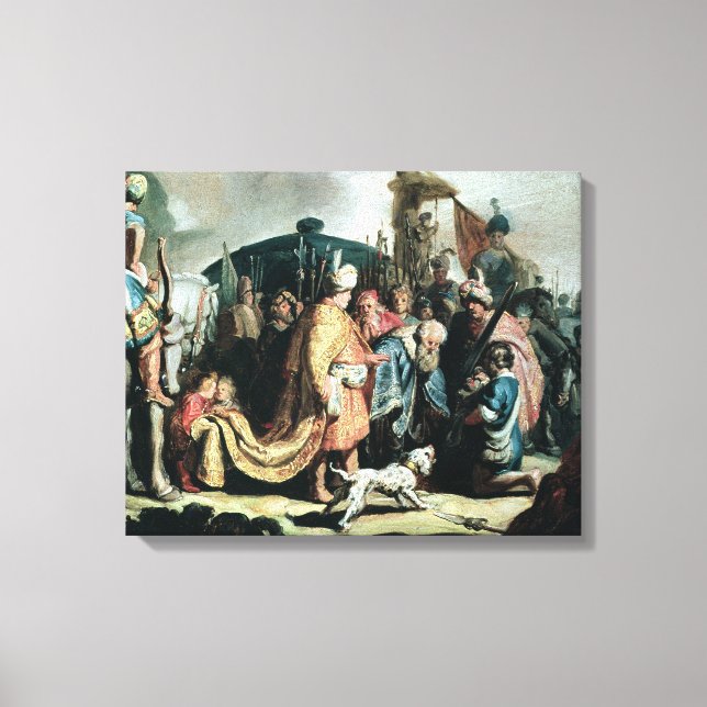 Toile David Offrant le chef de Goliath au roi Saul (Recto)