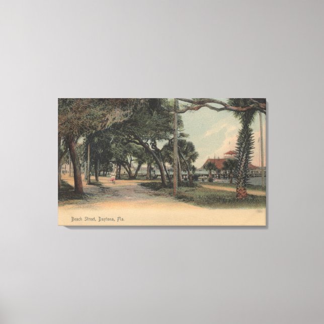 Toile Daytona, Floride - Vue sur Beach Street (Recto)