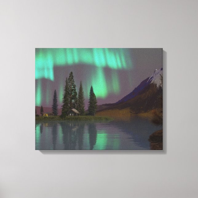 Toile de 60" x 40" avec l'image "Aurora Halo" (Recto)
