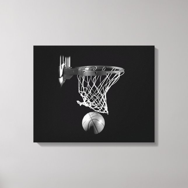 Toile de basketball noir et blanc enveloppée (Recto)