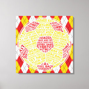 Toile de boîte à balle de soccer typographique