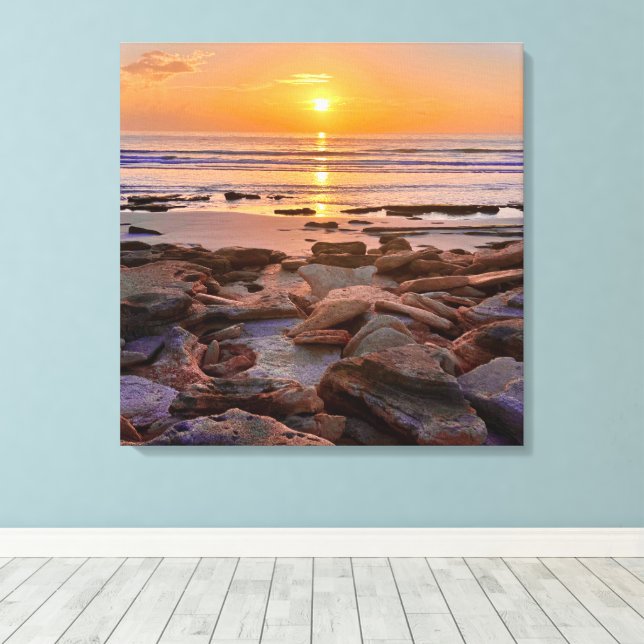 Toile de bord de mer au lever du soleil  (Insitu (Plancher de Bois))