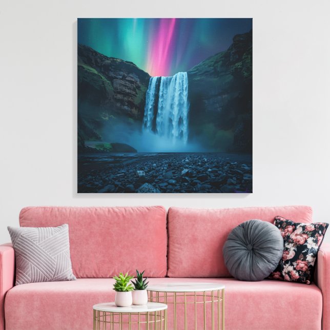 Toile de cascade Aurora - Nature mystique Imprimer (Insitu(Salon))