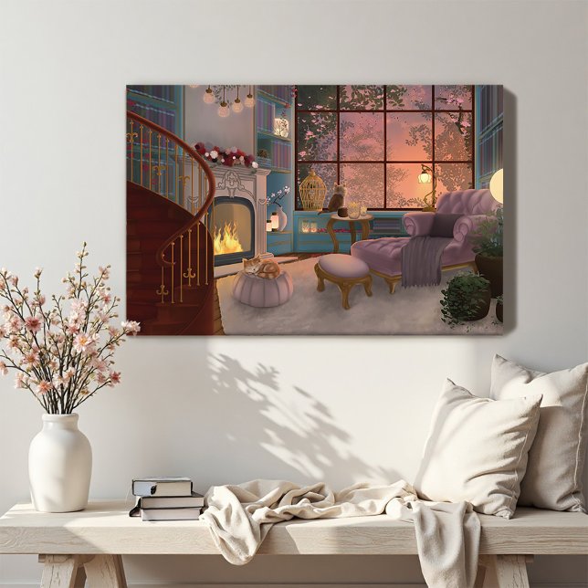 Toile de chambre de lecture confortable au coucher (Créateur téléchargé)