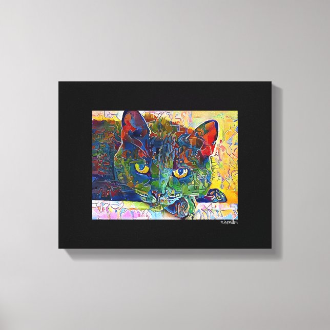 Toile de chat numérique enrobée (Recto)