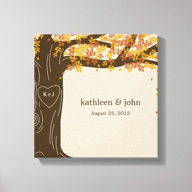 Toile de chêne enveloppée Art - Orange (Recto)