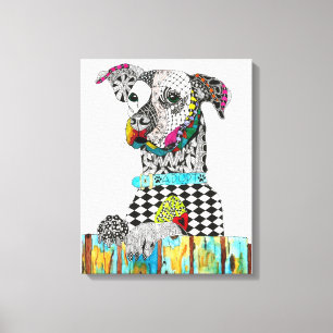 Toile de chien mignonne et colorée 16" x 20"