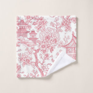 Toile de chinoiserie rose dragon fleur de cerisier