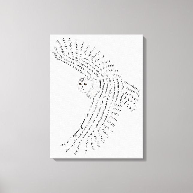 Toile de Chouette Neige Imprimer (Recto)