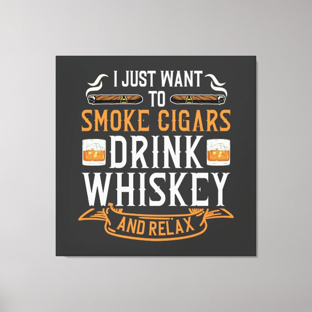 Toile de citation de cigar et Whiskey Imprimer (Recto)