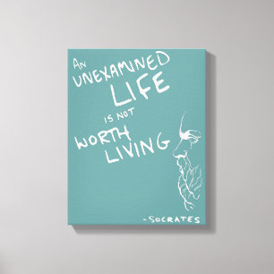 Toile de citation "de la vie non examinée" de