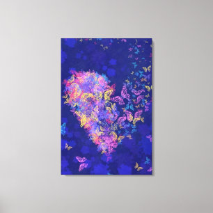 Toile de cœur de papillon Amour - Peinture