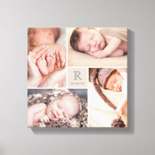 Toile de collage photo de nurserie avec monogramme