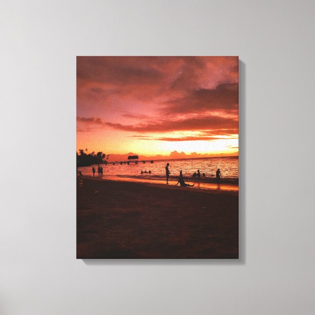 Toile de coucher de soleil des Caraïbes d'or (Recto)