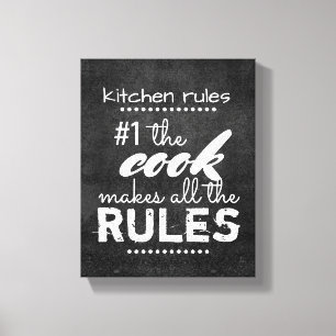 toile de cuisine mur art humour citation gris et b
