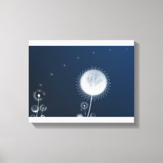 Toile de dandelion de nuit bleue - Nuit étoilée