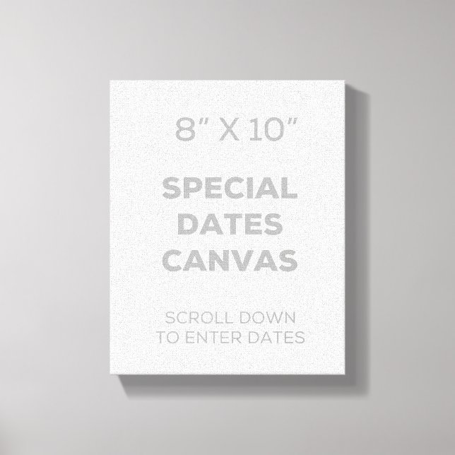 Toile de dates spéciales de 8 po x 10 po (Recto)