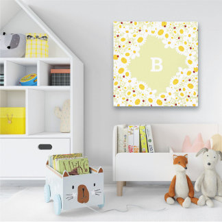 Toile de décoration de chambre de fille aux margue