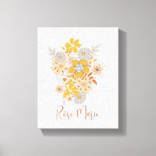 Toile de décoration murale florale bohème personna