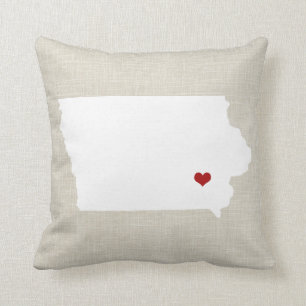 Toile de Faux de coussin d'état de l'Iowa