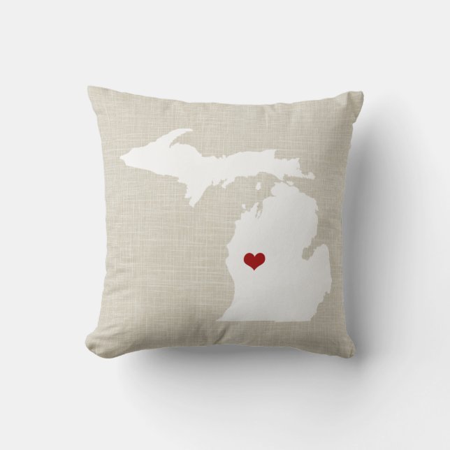 Toile de Faux de coussin d'État du Michigan (Recto)