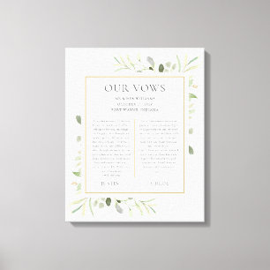 Toile de feuillage de verdure de voeux de mariage 