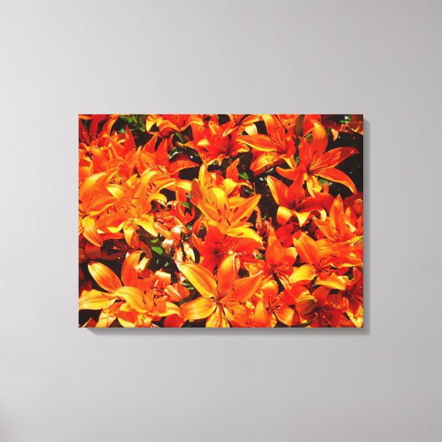 Toile de Fleur Lily Orange Feu (Recto)