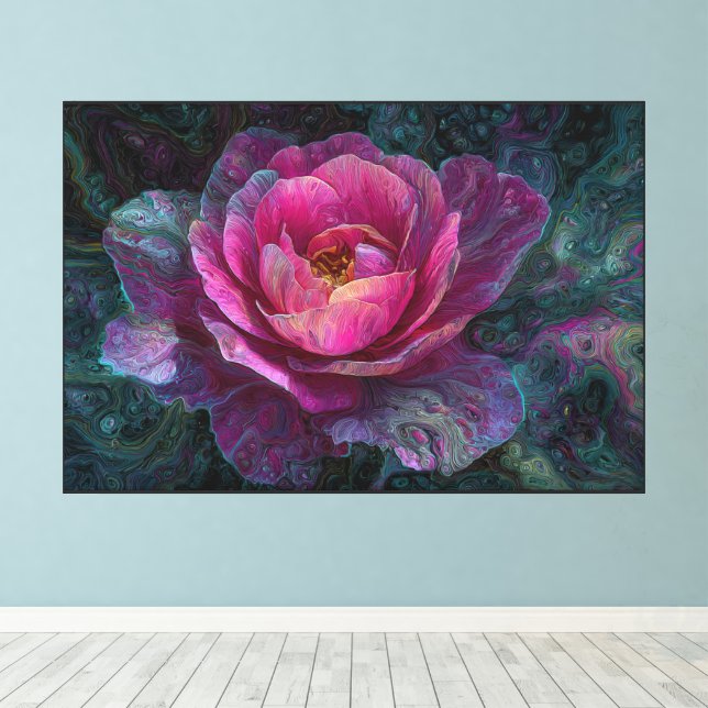 Toile de fleurs abstraites – Décoration murale de  (Insitu (Plancher de Bois))