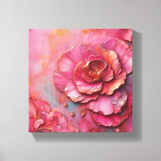 Toile de fleurs roses ! (Recto)