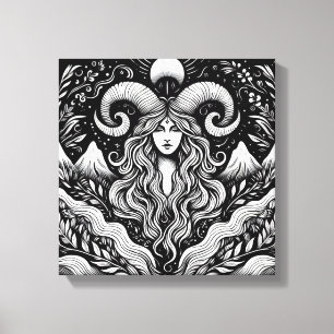 Toile de fond Capricorne Goddess Etching