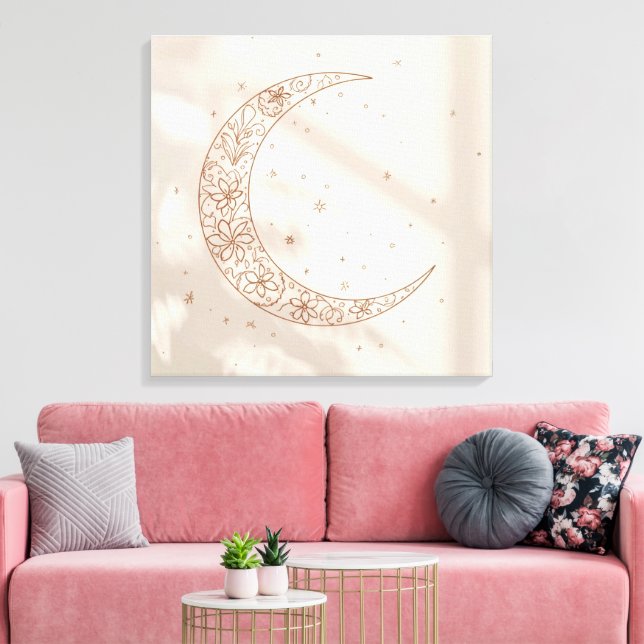 Toile de fond céleste boho | Cycle lunaire minimal (Insitu(Salon))
