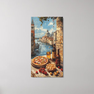 Toile de fond de canal italien et nourriture
