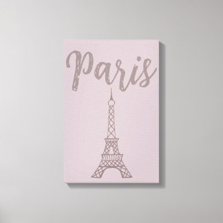 Toile de fond de la Tour Eiffel à Paris Rose Pouss