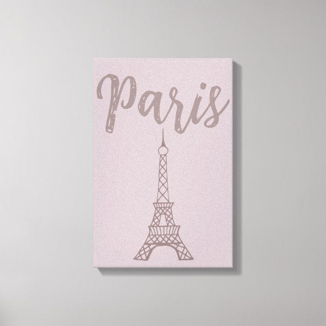Toile de fond de la Tour Eiffel à Paris Rose Pouss (Recto)