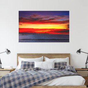Toile de fond de plage océanique San Diego Coucher